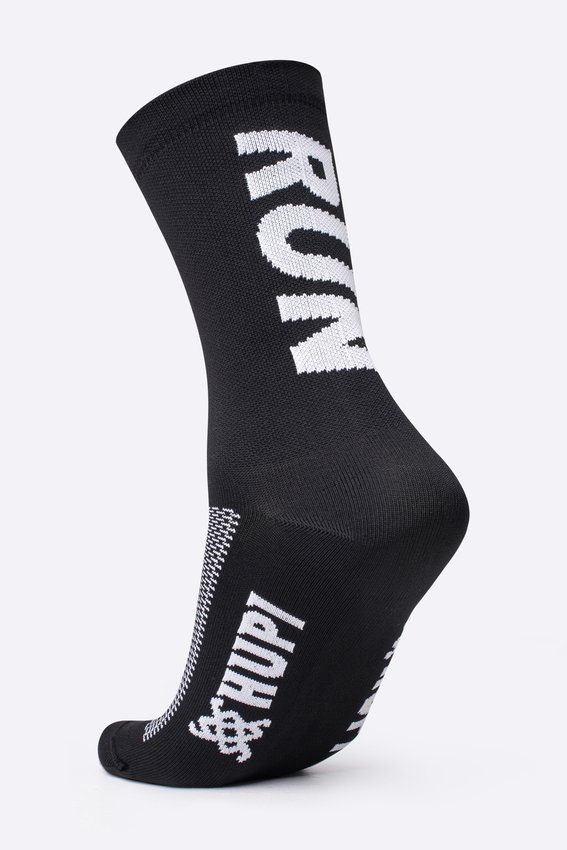 Meia HUPI RUN Preto/Branco - LT para pés menores 34-38