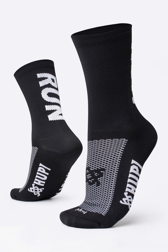 Meia HUPI RUN Preto/Branco - LT para pés menores 34-38