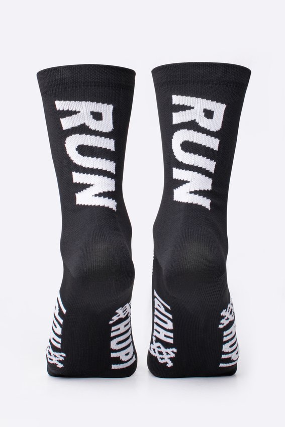 Meia HUPI RUN Preto/Branco - LT para pés menores 34-38