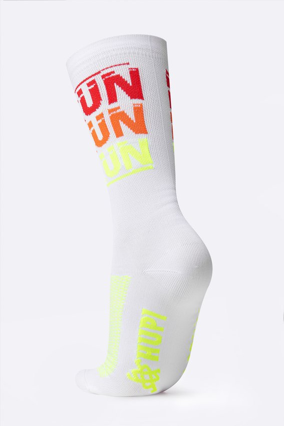 Meia HUPI Run Run Run Branco