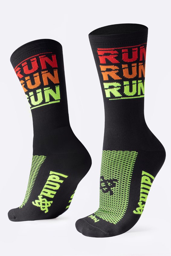 Meia HUPI Run Run Run Preto