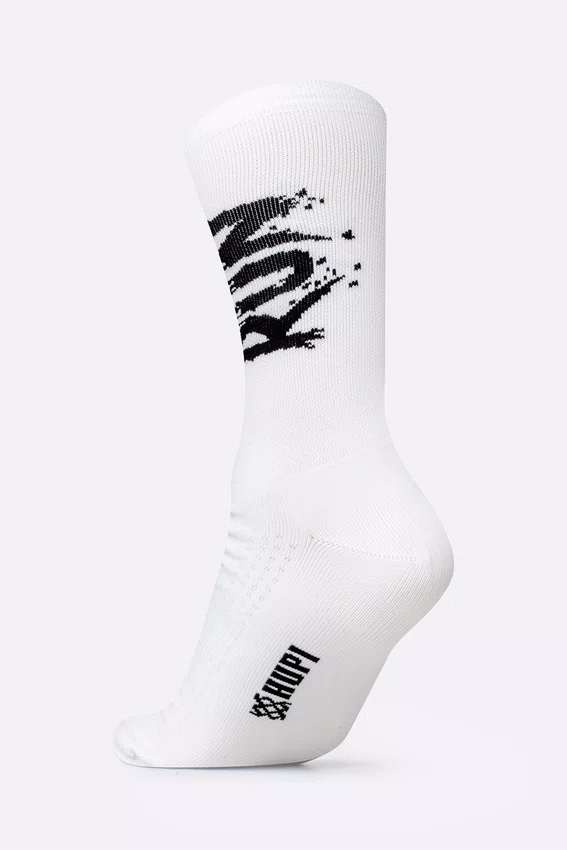 Meia HUPI Run Splash Branco Pés Menores 34–38