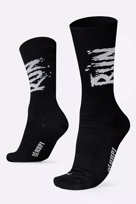 Meia HUPI Run Splash Preto Pés Menores 34–38