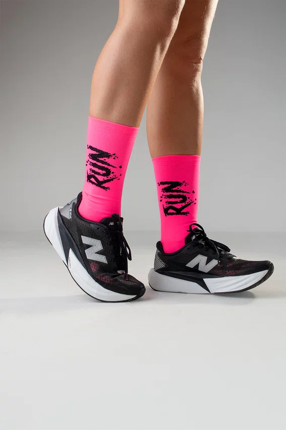 Meia HUPI Run Splash Rosa