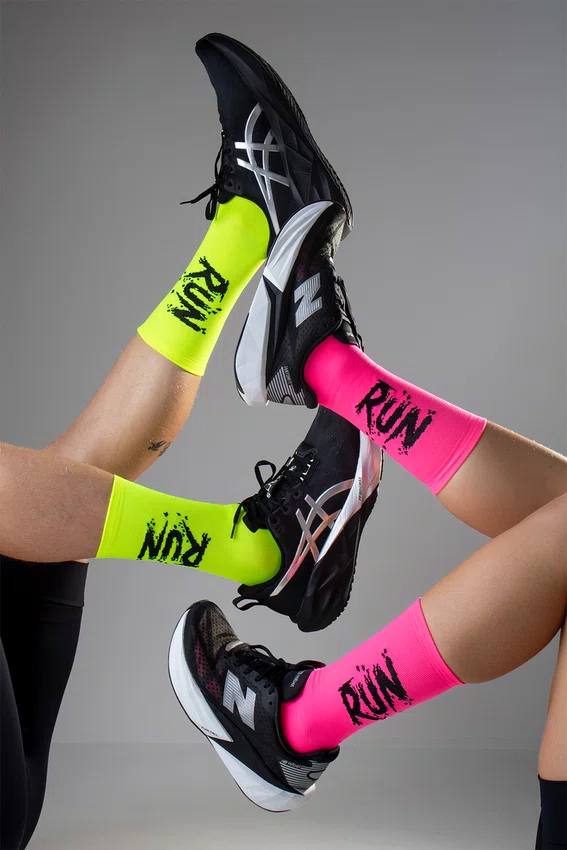Meia HUPI Run Splash Rosa