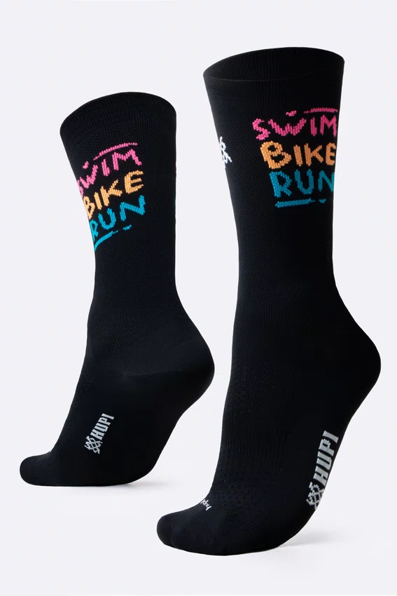 Meia HUPI Run Swim Bike Run Plus para Pés Maiores 42 ao 46