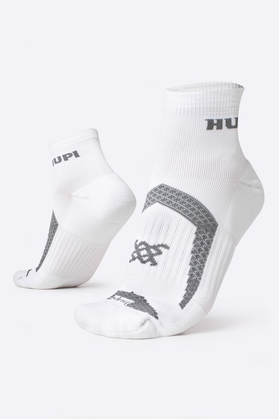 Meia HUPI Running Pro Prime Branco e Preto