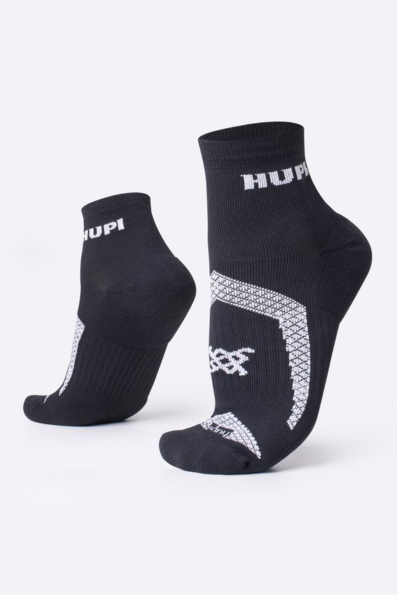 Meia HUPI Running Pro Prime Preto e Branco - Tamanho Plus 42-46