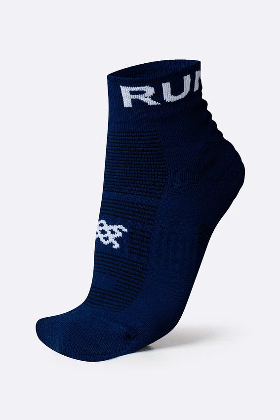 Meia Curta para Corrida HUPI Running Pro Run Azul Marinho