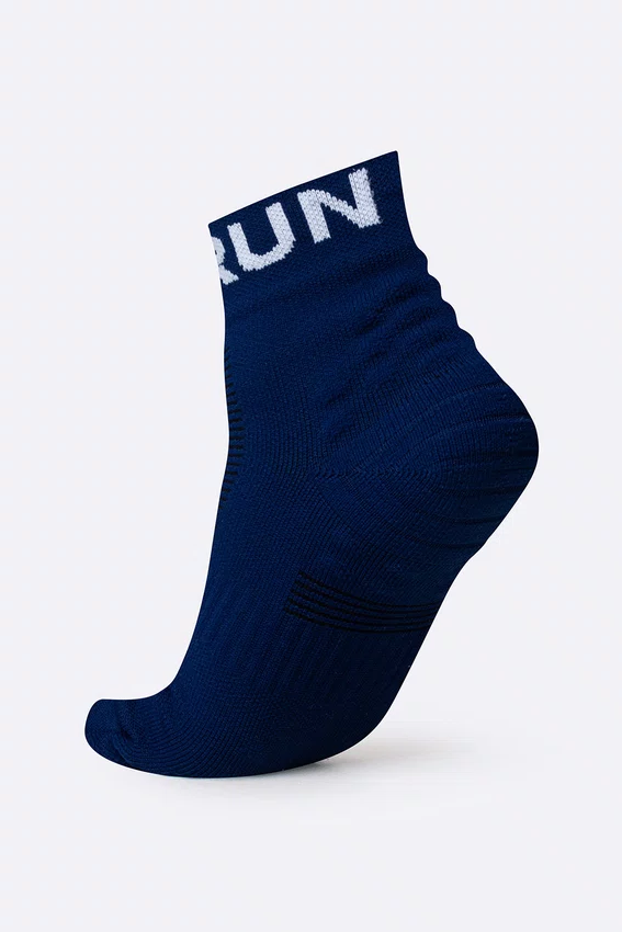 Meia Curta para Corrida HUPI Running Pro Run Azul Marinho