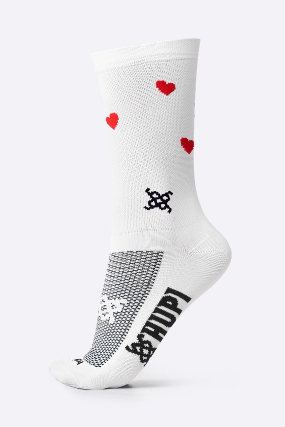 Meia HUPI Small Heart Branca LT (34 a 38)