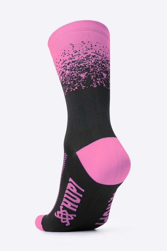 Meia HUPI Splash Preto e Rosa LT para Pés Menores