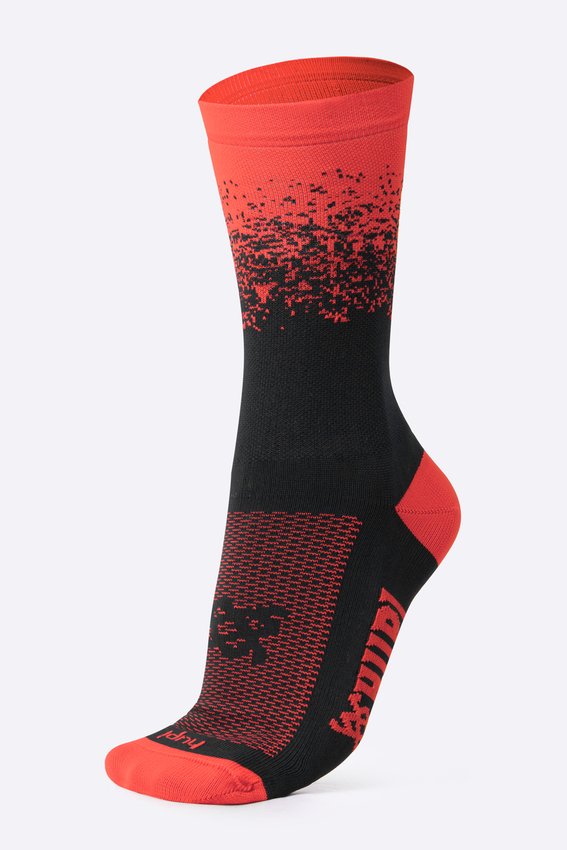 Meia HUPI Splash Preto/laranja Neon