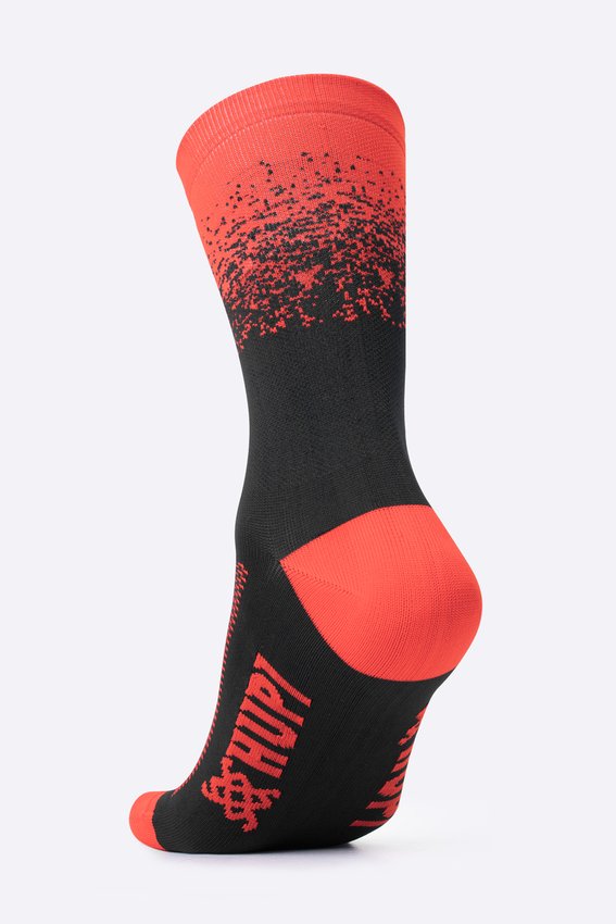 Meia HUPI Splash Preto/laranja Neon