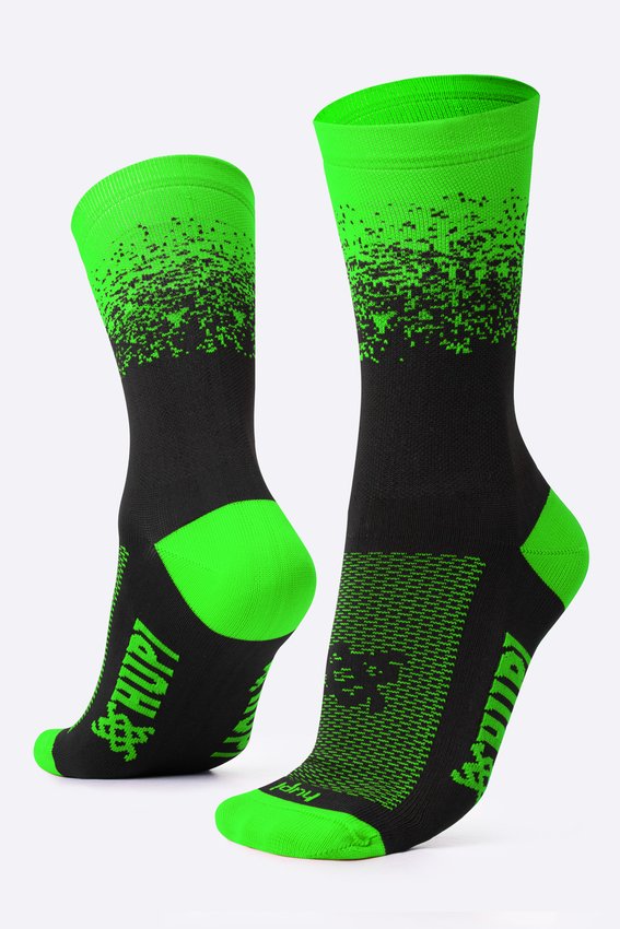Meia HUPI Splash Preto/verde