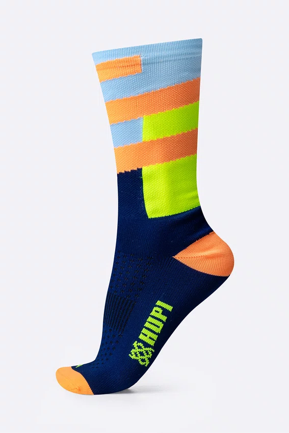 Meia HUPI Split Azul e Laranja