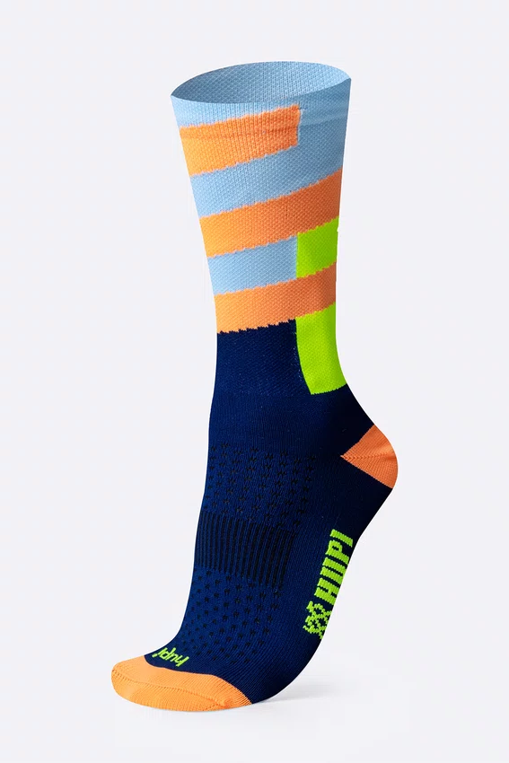 Meia HUPI Split Azul e Laranja