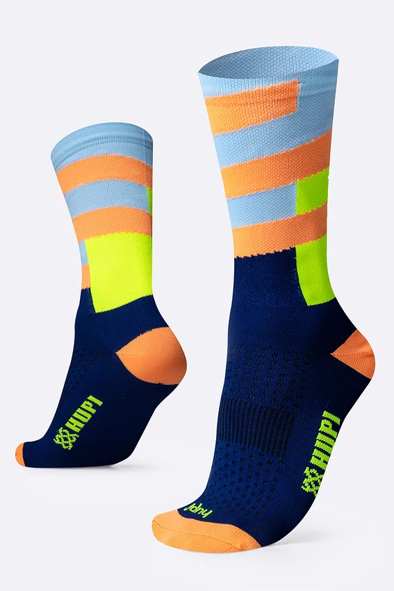 Meia HUPI Split Azul e Laranja