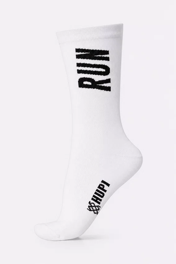 Meia HUPI Sport Run Branco e Preto