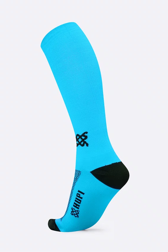 Meia Longa Azul Lisa HUPI - 30 cm de Cano