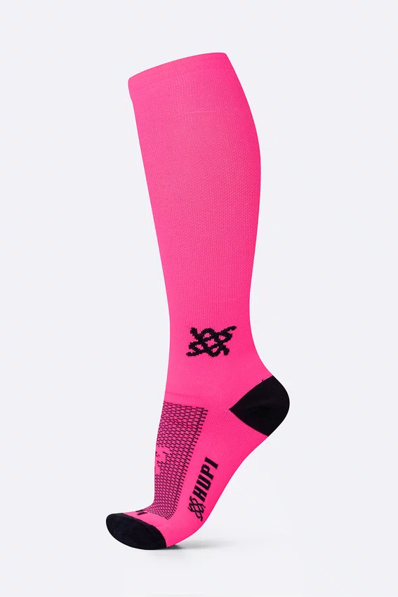 Meia Longa Rosa Neon Lisa HUPI - 30 cm de Cano