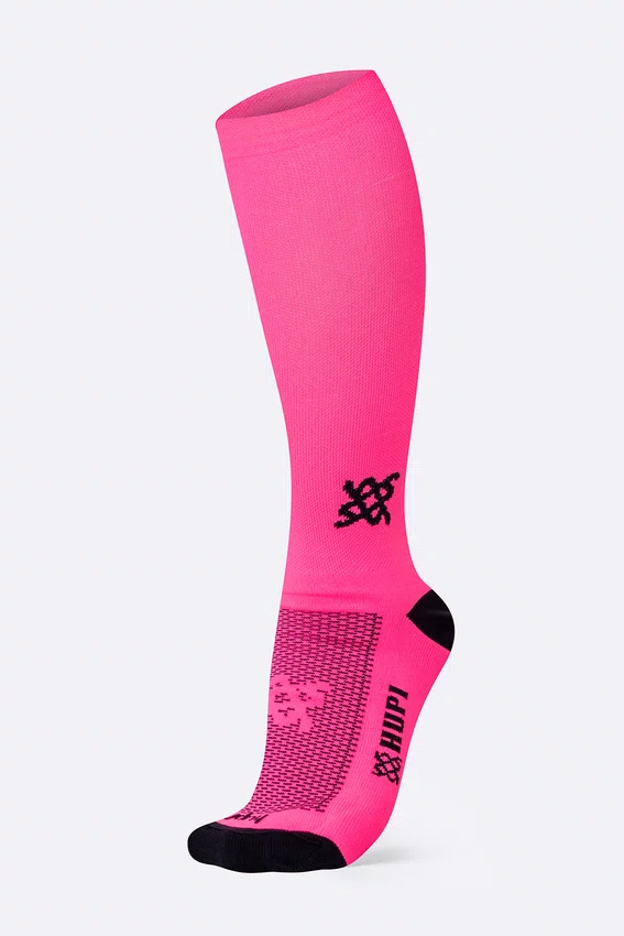 Meia Longa Rosa Neon Lisa HUPI - 30 cm de Cano