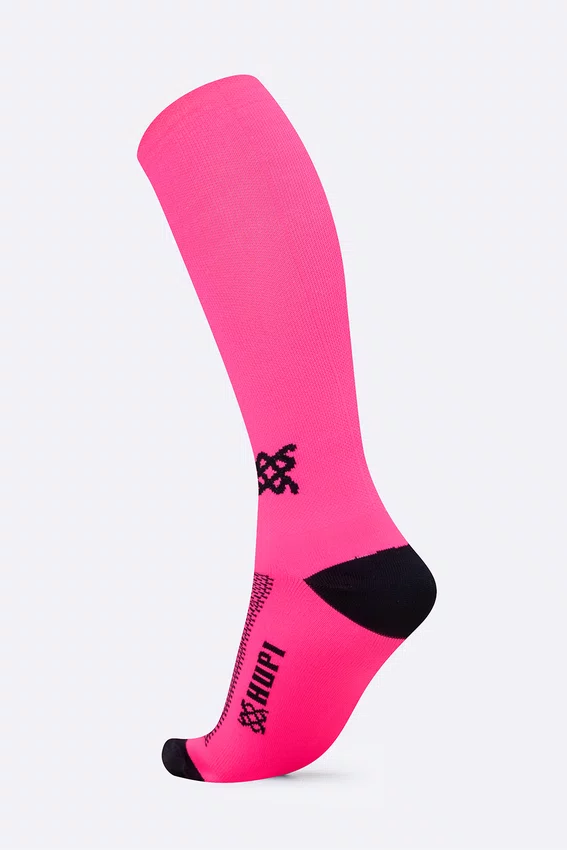 Meia Longa Rosa Neon Lisa HUPI - 30 cm de Cano