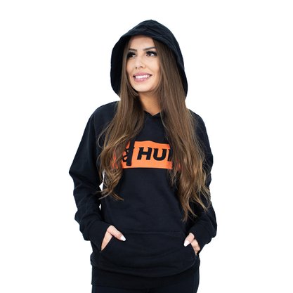 Moletom HUPI Strait Orange Preto