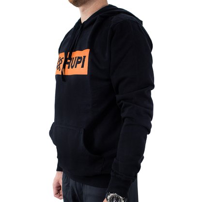 Moletom HUPI Strait Orange Preto