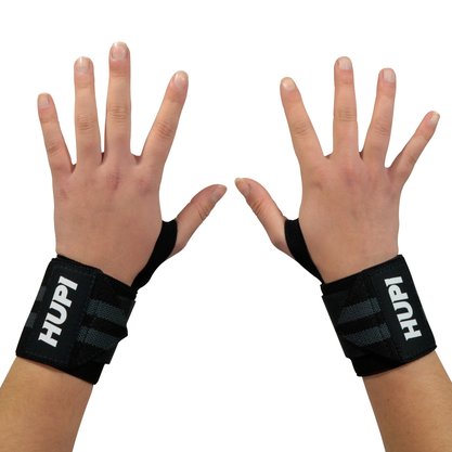 Munhequeira HUPI Elastica 75mm Preto/cinza