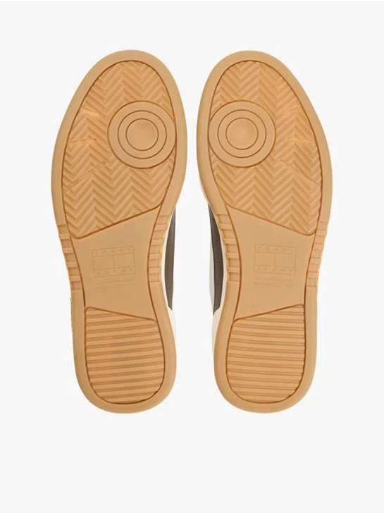 Tênis Tommy Hilfiger Leather Logo Cupsole Masculino Bege