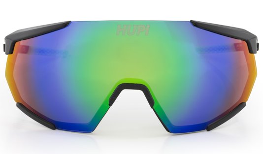 Óculos de Sol HUPI Aspen Armação Preto e Verde Lente Verde Espelhado