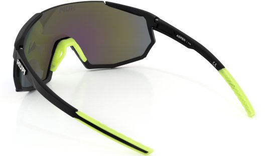 Óculos de Sol HUPI Aspen Armação Preto e Verde Lente Verde Espelhado