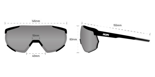 Óculos de Sol HUPI Aspen Armação Preto e Verde Lente Verde Espelhado