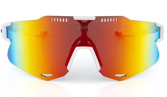 Óculos de Sol HUPI Bari Branco - Lente Vermelho Espelhado