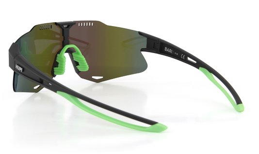 Óculos de Sol HUPI Bari Preto/verde - Lente Verde Espelhado
