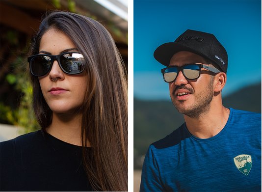 Óculos de Sol HUPI Brile Armação Preto/Cinza Lente Prata