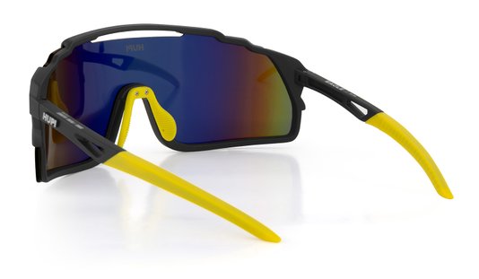 Óculos de Sol HUPI Eagle Preto/Amarelo - Lente Dourado Espelhado