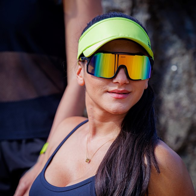 Óculos de Sol HUPI Eagle Preto/Amarelo - Lente Dourado Espelhado