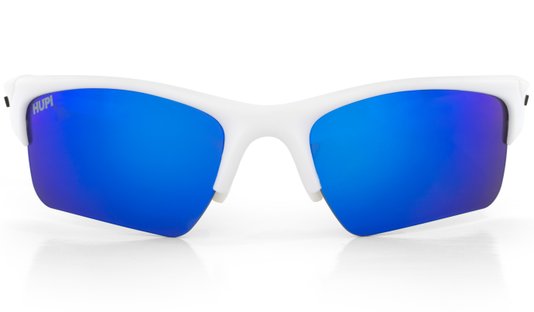 Óculos de Sol HUPI Garbo Armação Branco Lente Azul Espelhado