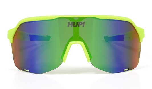 Óculos de Sol HUPI Huez Amarelo Neon/Cinza - Lente Azul Espelhado