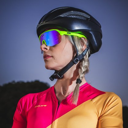 Óculos de Sol HUPI Huez Amarelo Neon/Cinza - Lente Azul Espelhado