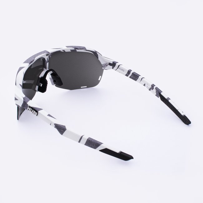 Óculos de Sol HUPI Huez  Camo Preto e Cinza - Lente Prata Espelhado 