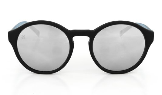 Óculos de Sol HUPI Kona Armação Preto e Azul Lente Prata