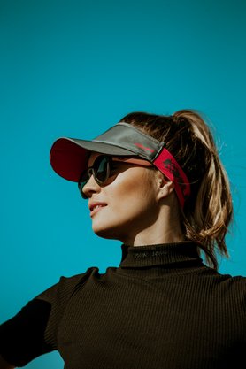 Óculos de Sol HUPI Kona Preto Fosco/Coral Lente Cinza