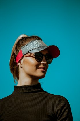 Óculos de Sol HUPI Kona Preto Fosco/Coral Lente Cinza