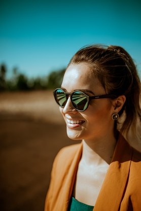 Óculos de Sol HUPI Kona Preto Fosco Lente Verde Espelhado