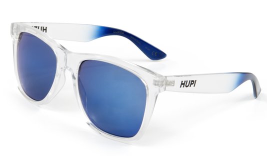 Óculos de Sol HUPI Luppa Armação Cristal/Azul Lente Azul Espelhado