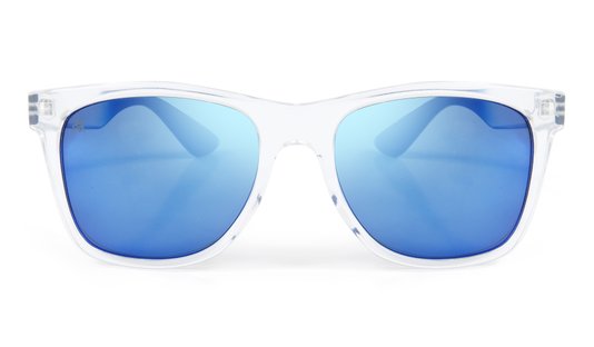 Óculos de Sol HUPI Luppa Armação Cristal/Azul Lente Azul Espelhado