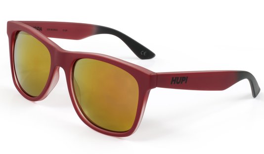 Óculos de Sol HUPI Luppa Armação Vermelho/Preto Lente Vermelho Espelhado